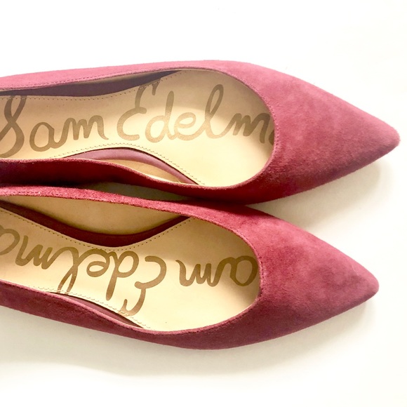 Sam Edelman Burgundy Suede Flats - Picture 2 of 5